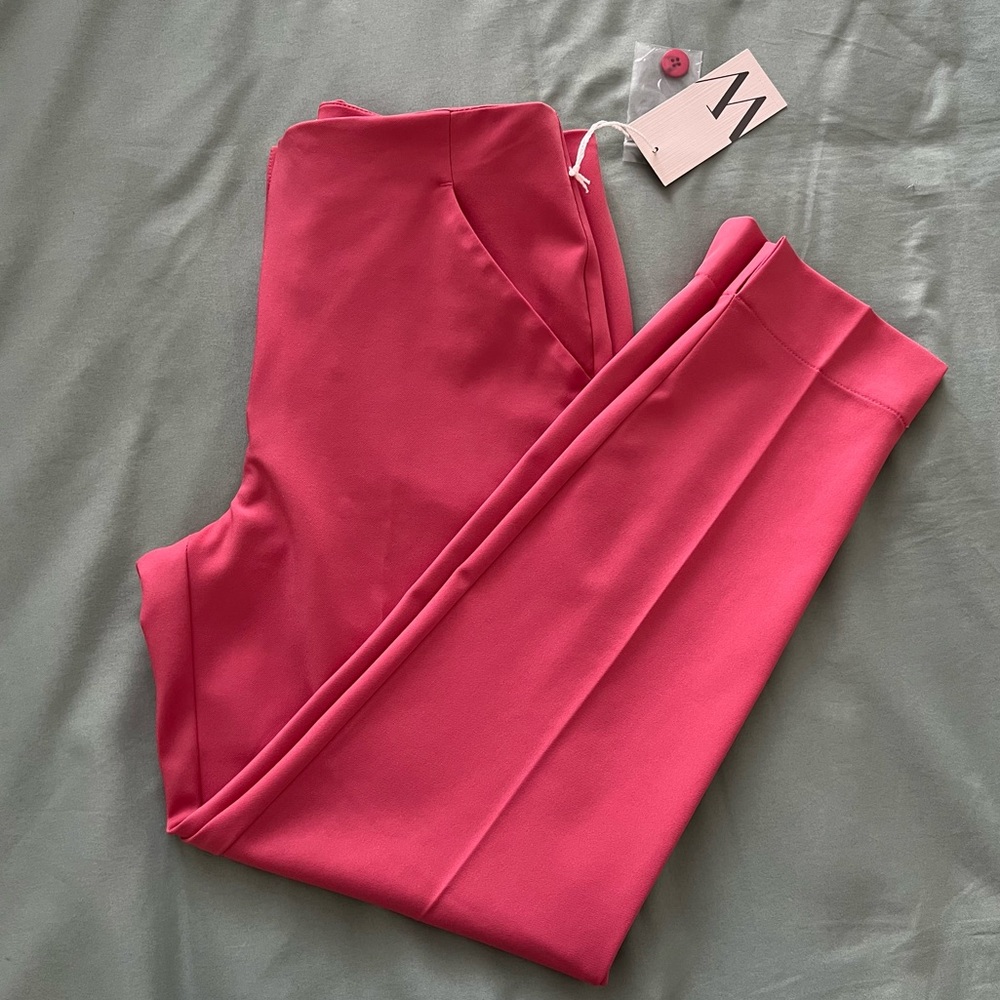 Pink Slim Ankle Trousers